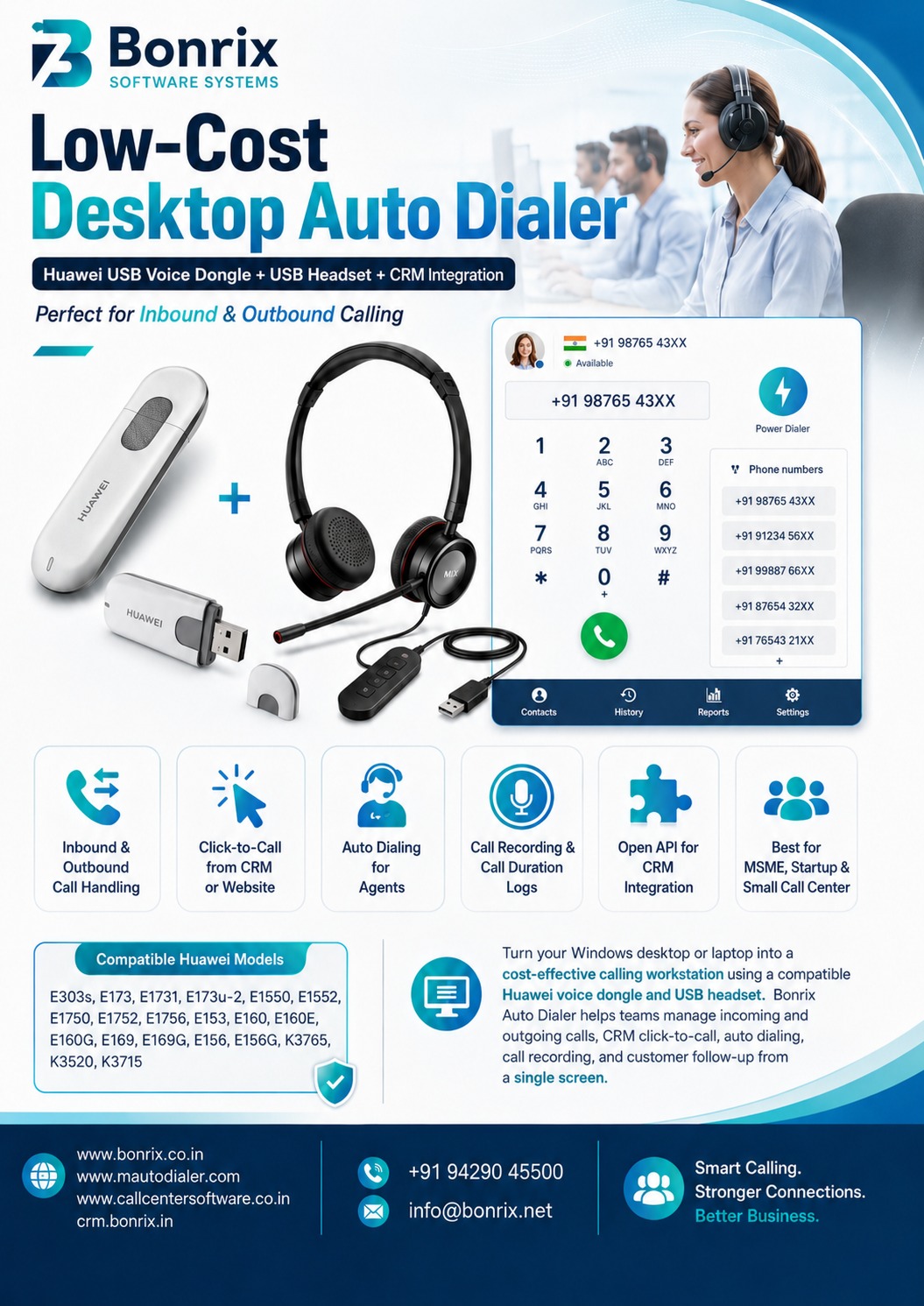 Bonrix Low-Cost Desktop & Laptop Auto Dialer — Turn Your PC into an Inbound/Outbound Calling Workstation